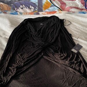 Jennifer Lopez Black Drape Blouse